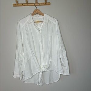 Anthropologie Maeve Button Up Tie Front Long Sleeve medium